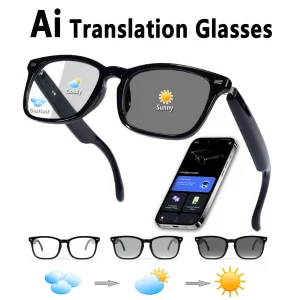 Smart glasses, app translation, voice calls, Hi-Fi music quality, open-ear audio glasses.