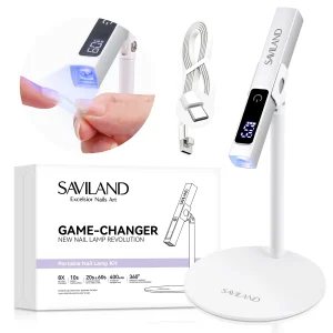 SAVILAND Rechargeable UV LED Nail Lamp with Magnetic Stand LCD Screen Timer Modes